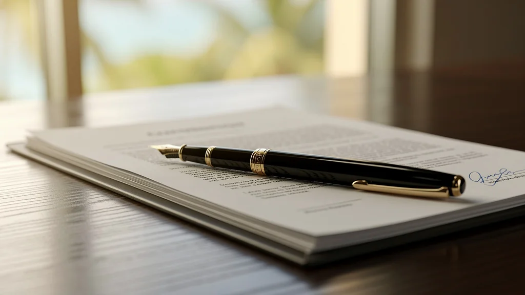 Documents juridiques de constitution d'une société aux Seychelles posés sur un bureau
